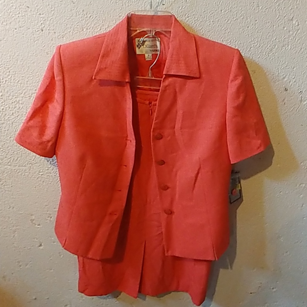 Orange raw silk two piece
